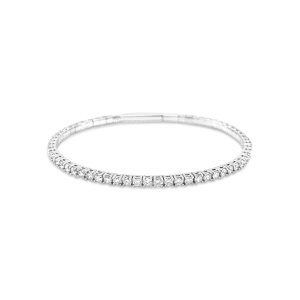 14K White Gold Flexible Diamond Bangle (2.85tw)