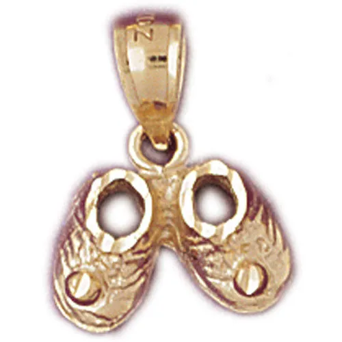 14k Yellow Gold Baby Booties, Shoe Charm