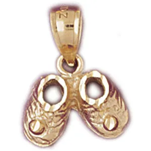 14k Yellow Gold Baby Booties, Shoe Charm