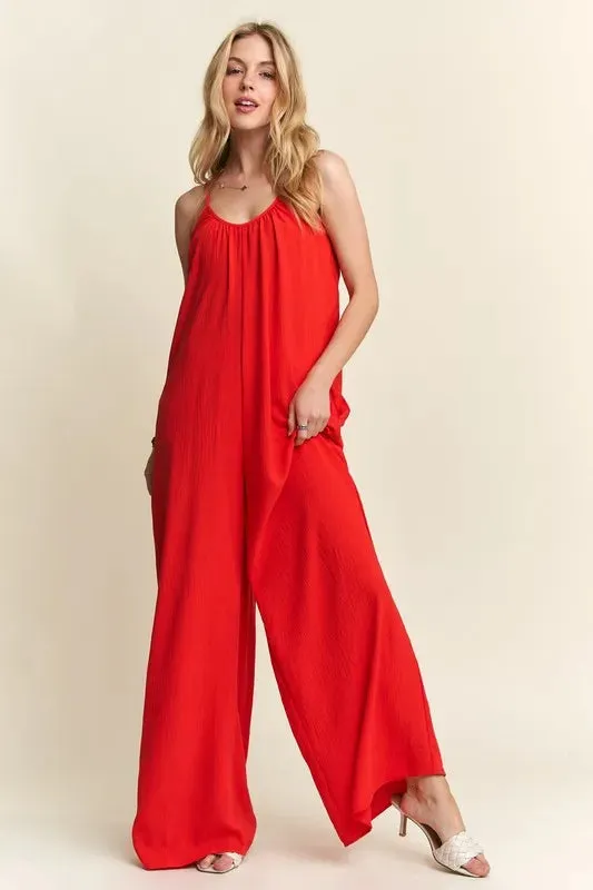 ADORA Wide Leg Casual Cami Jumpsuit