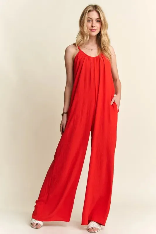 ADORA Wide Leg Casual Cami Jumpsuit