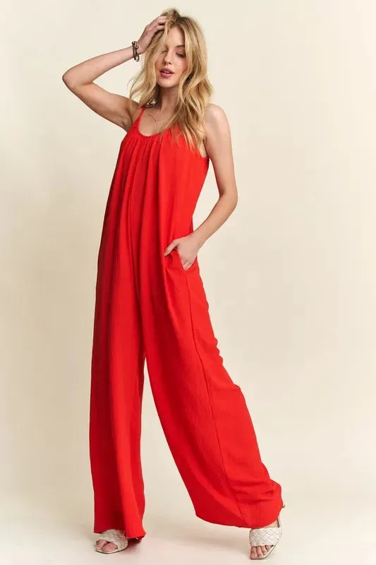 ADORA Wide Leg Casual Cami Jumpsuit