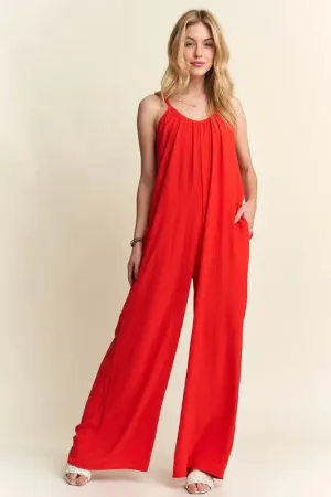 ADORA Wide Leg Casual Cami Jumpsuit