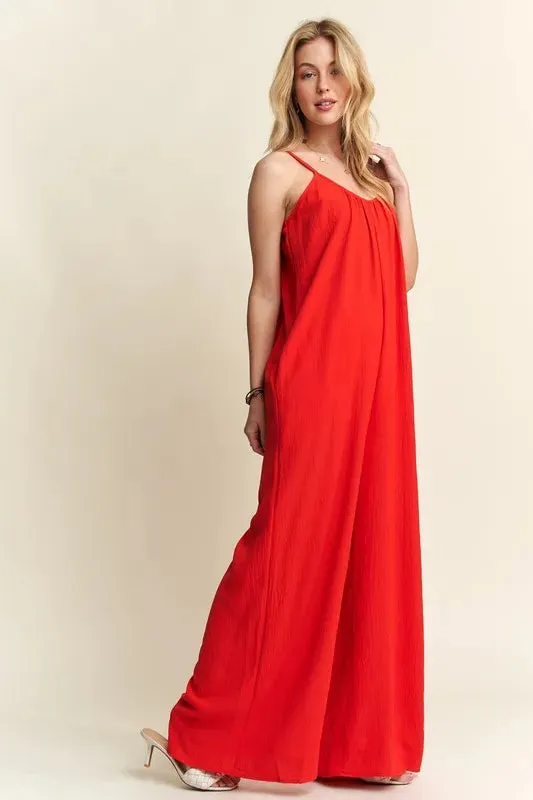 ADORA Wide Leg Casual Cami Jumpsuit