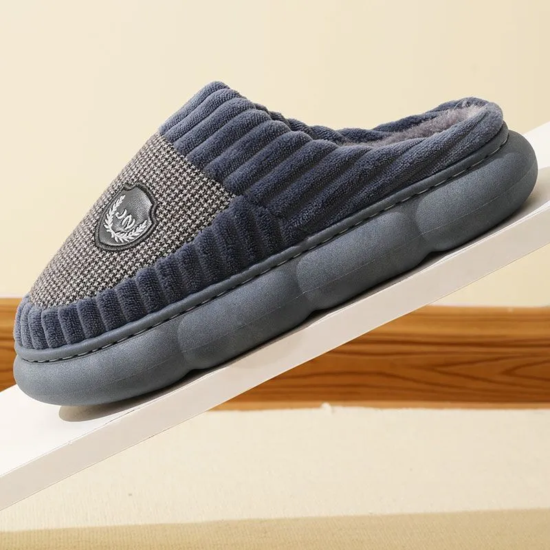 Amy – Plush Slippers with Color Block for Winter