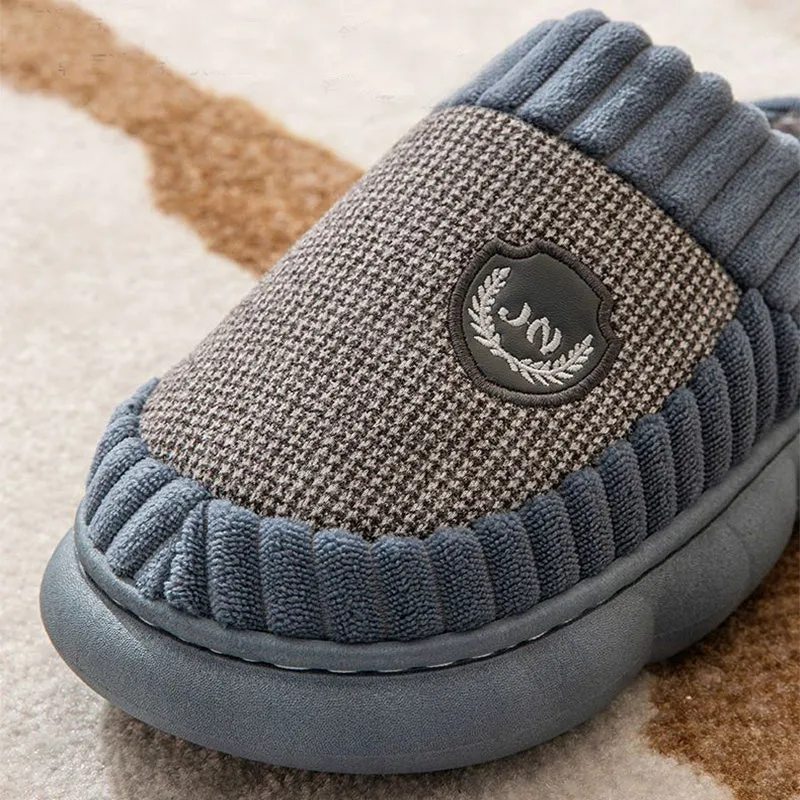 Amy – Plush Slippers with Color Block for Winter