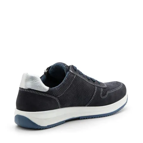 ARA OPAL NAVY/SILVER NUBUCK METALLIC SNEAKER