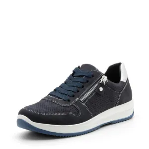 ARA OPAL NAVY/SILVER NUBUCK METALLIC SNEAKER