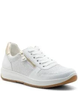 ARA OPAL WHITE PLATINUM LEATHER SNEAKER