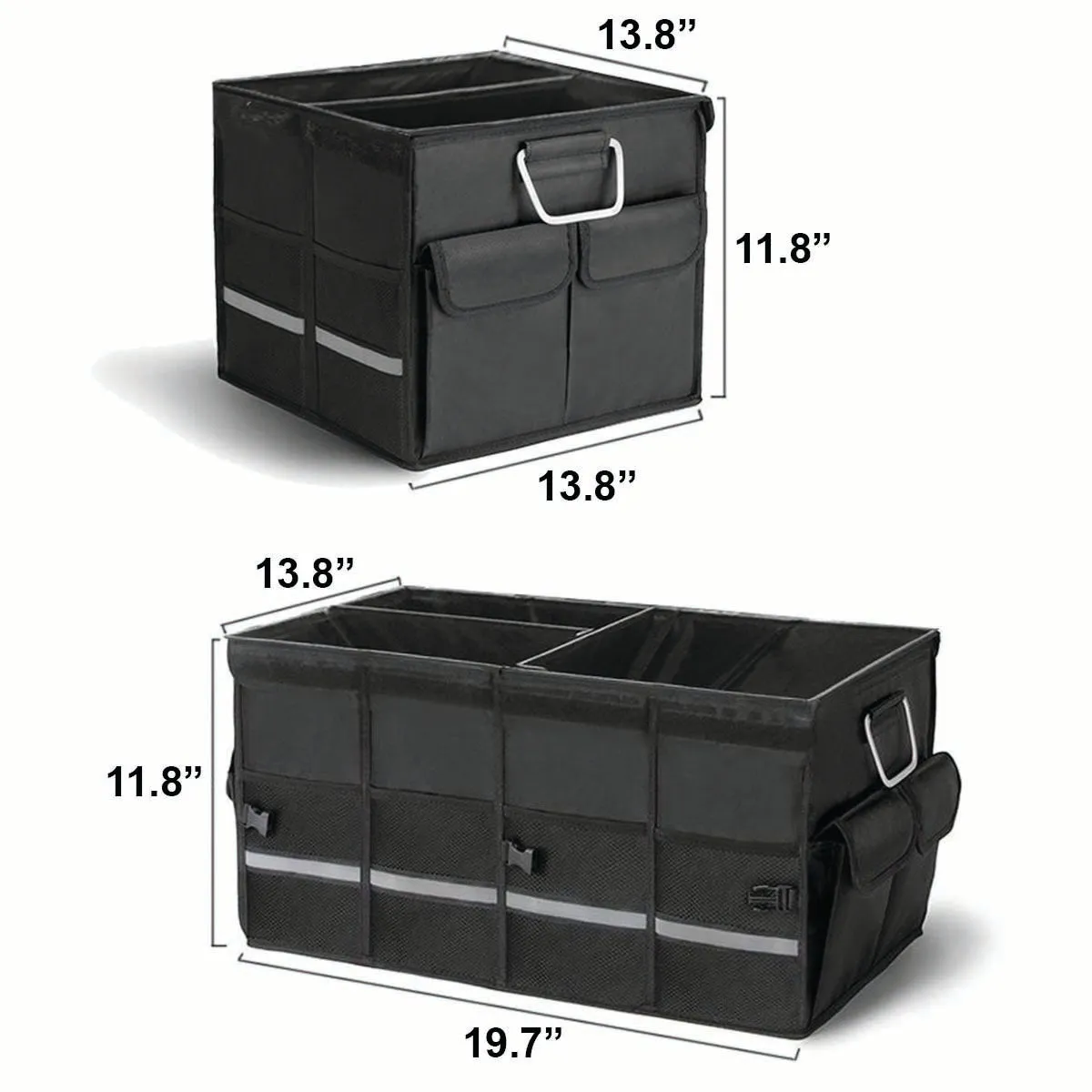 Big Trunk Organizer, Cargo Organizer SUV Trunk Storage Waterproof Collapsible Durable Multi Compartments VE12994