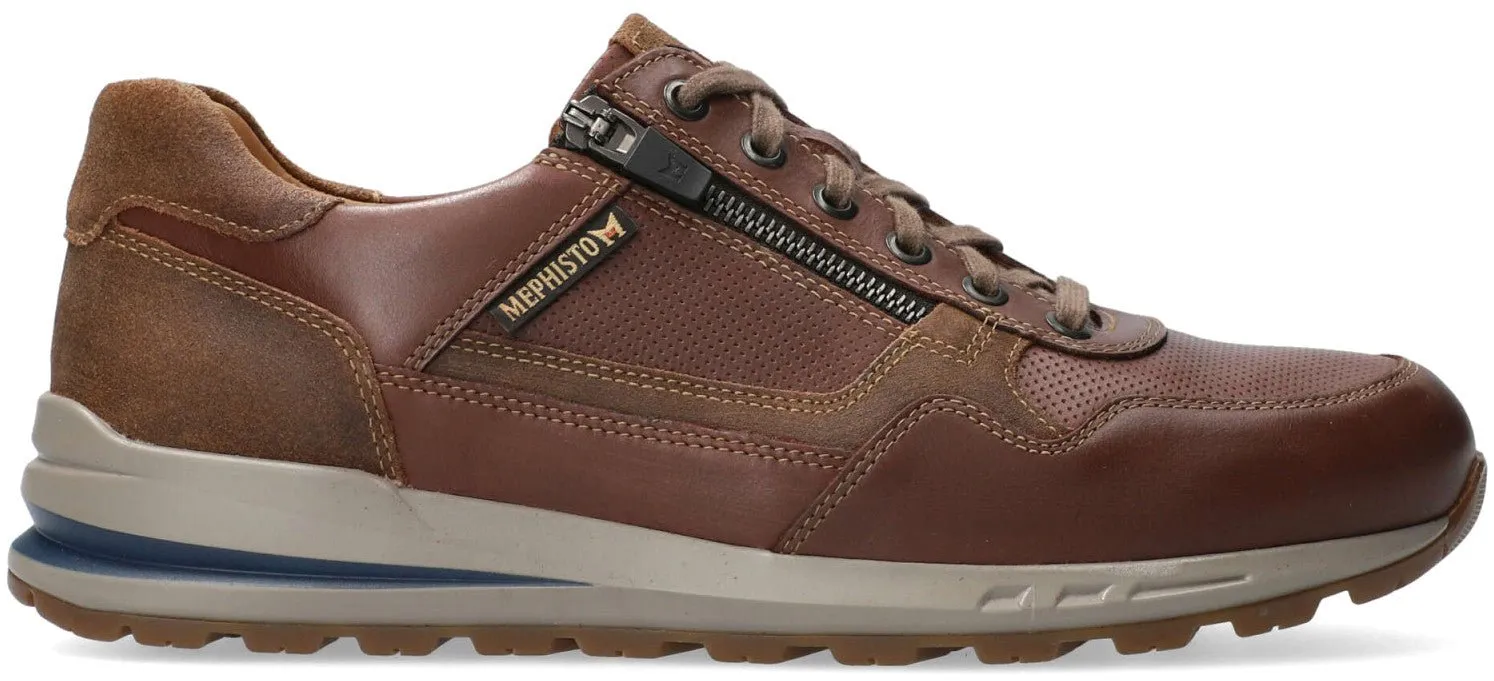 'Bradley' men's lace-zip sneaker - chetnut brown