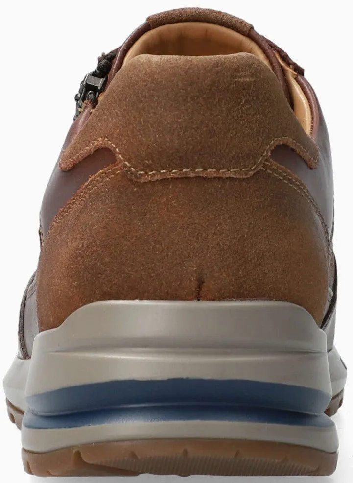 'Bradley' men's lace-zip sneaker - chetnut brown