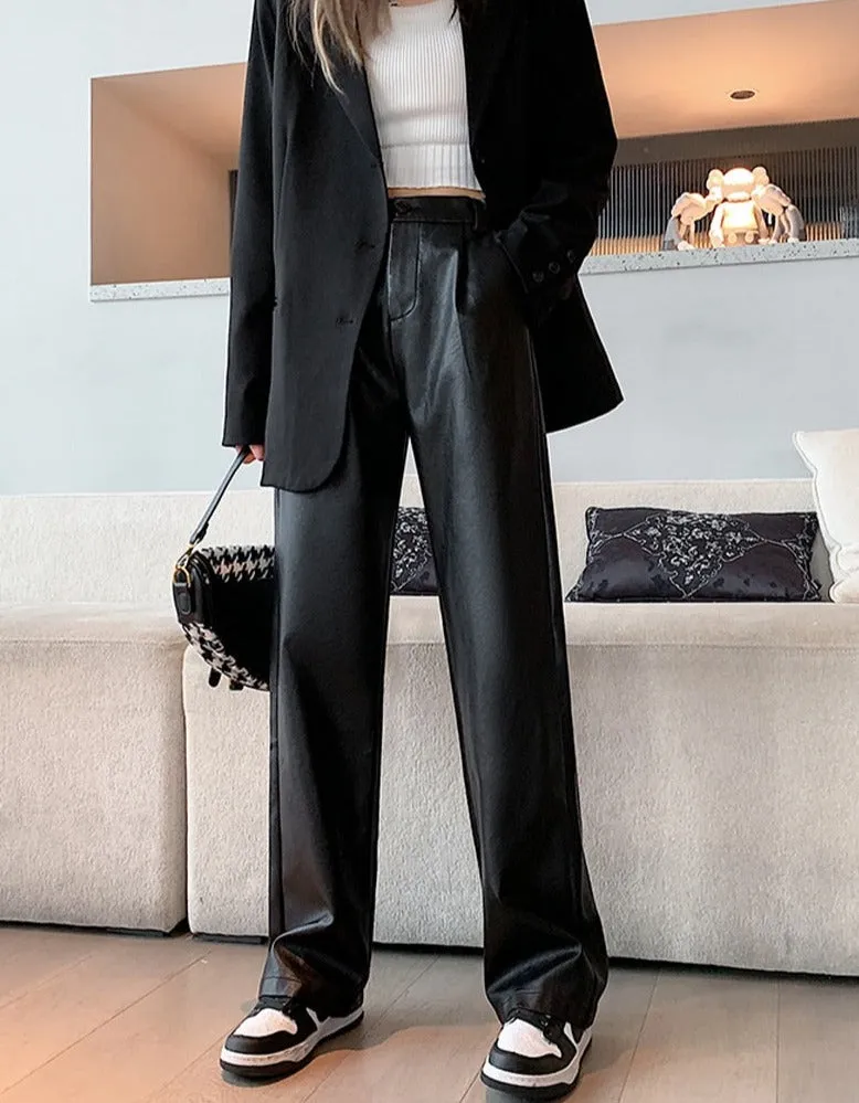 Brigitta High Waist Vegan Leather Pants