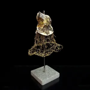 Butterfly Wing Gold Wire Dress Sculpture ~ Ala Stellans (Starry Wing)