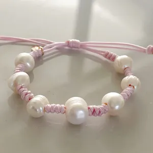 Capri Pearl Woven Bracelet - Pink