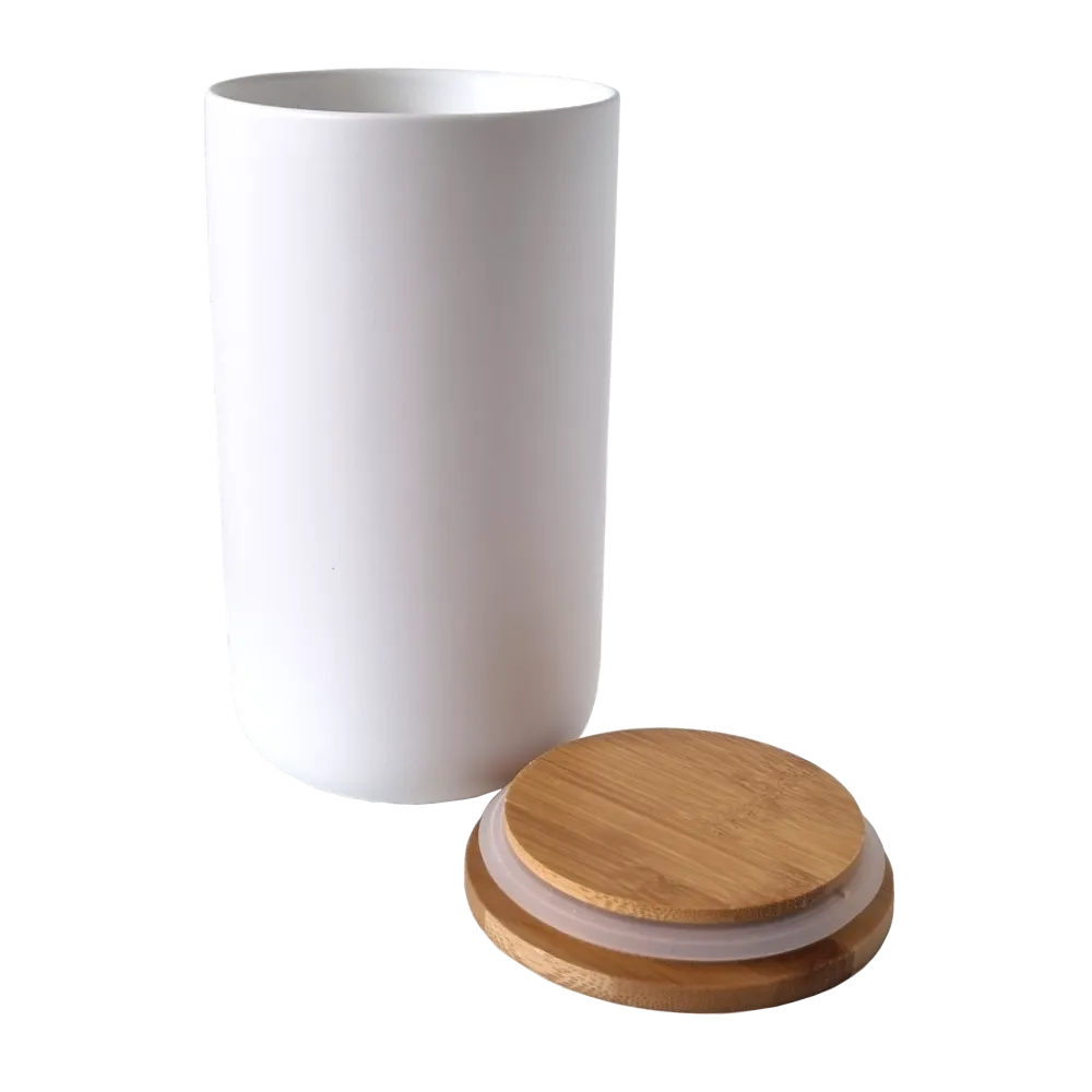 Ceramic Storage Jar - White - 1000ml