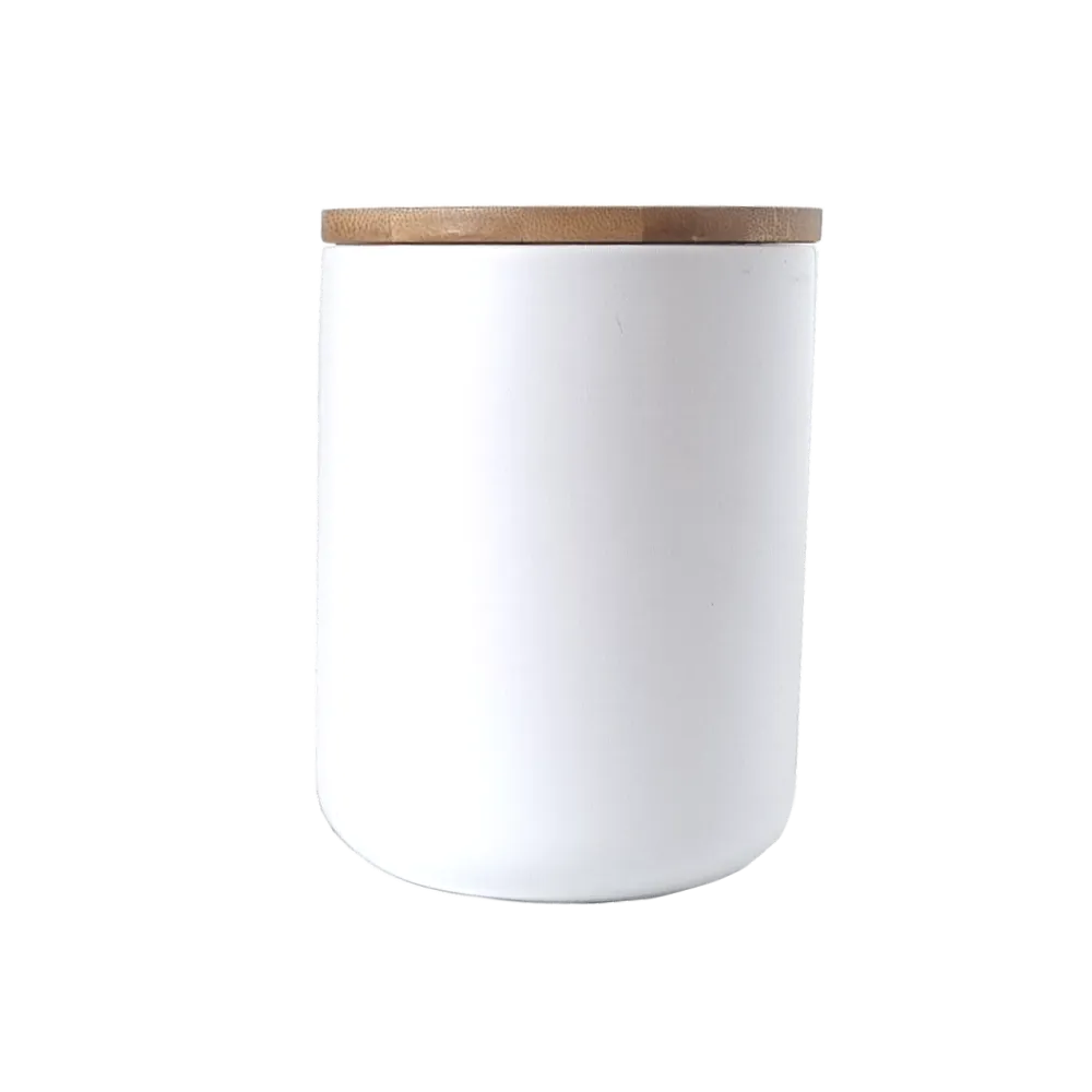 Ceramic Storage Jar- White - 800 ml