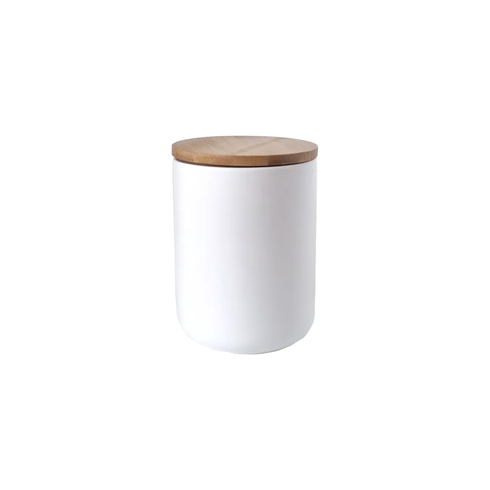 Ceramic Storage Jar- White - 800 ml