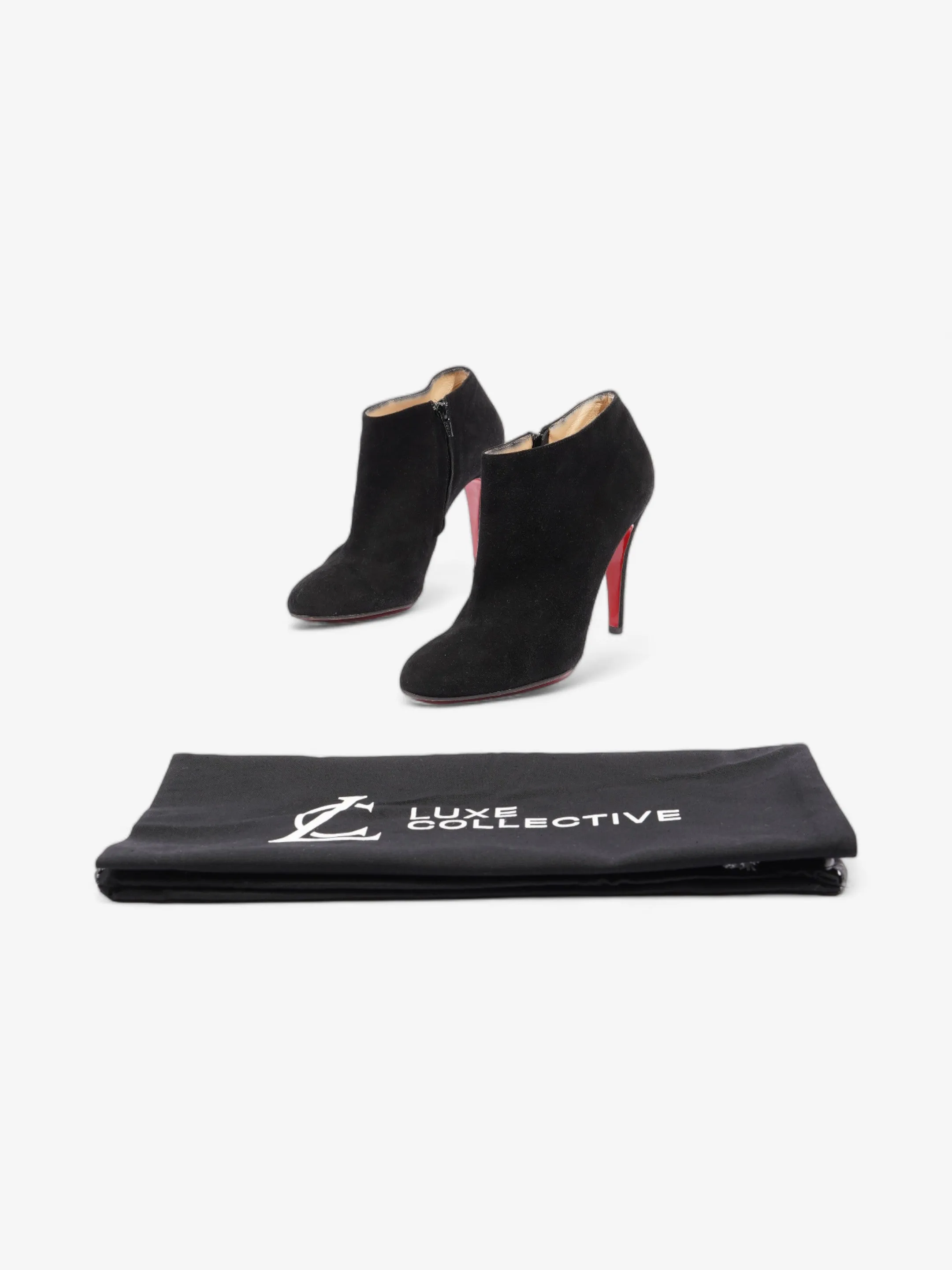 Christian Louboutin Belle Ankle Booties 110mm Black Suede EU 39 UK 6