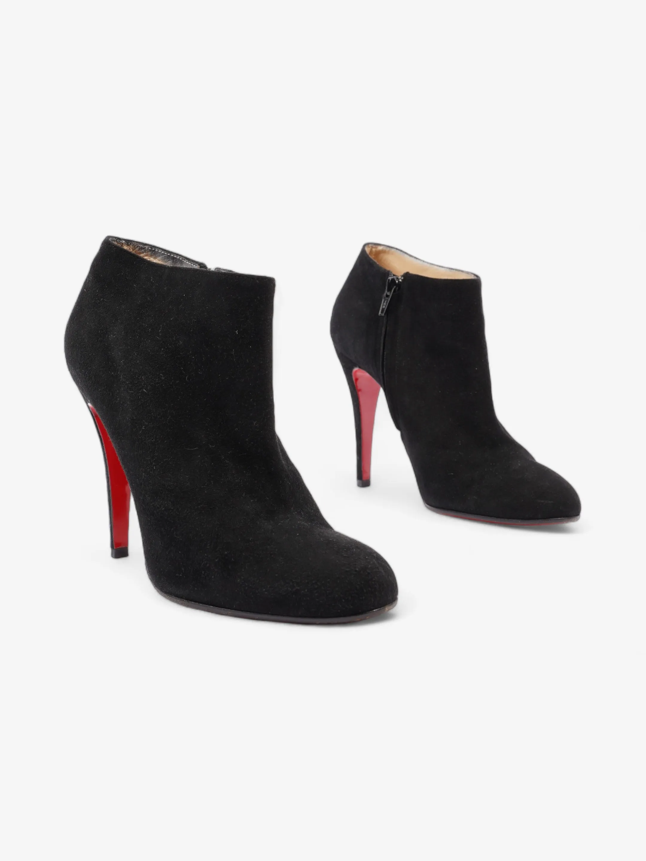 Christian Louboutin Belle Ankle Booties 110mm Black Suede EU 39 UK 6