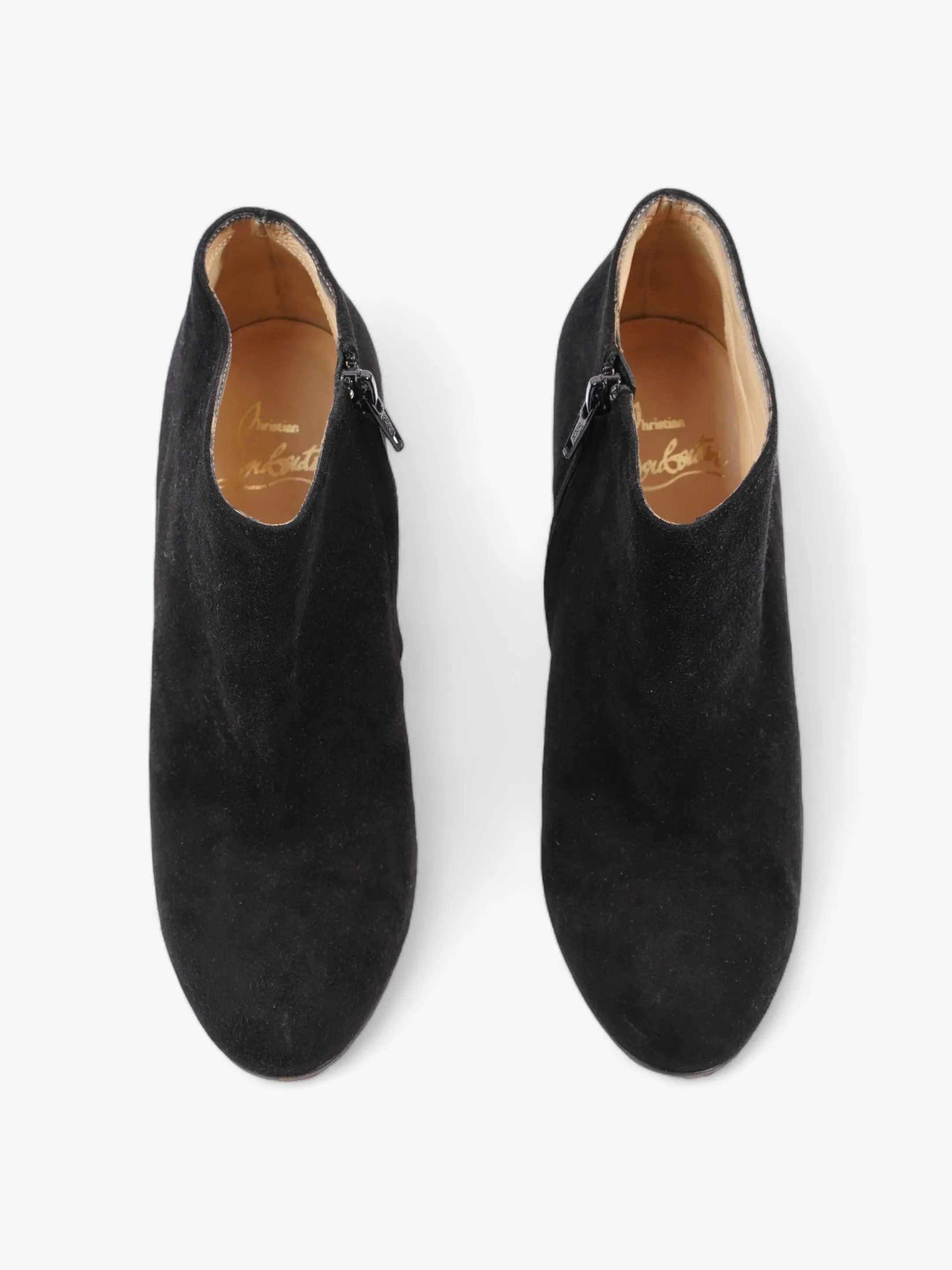 Christian Louboutin Belle Ankle Booties 110mm Black Suede EU 39 UK 6