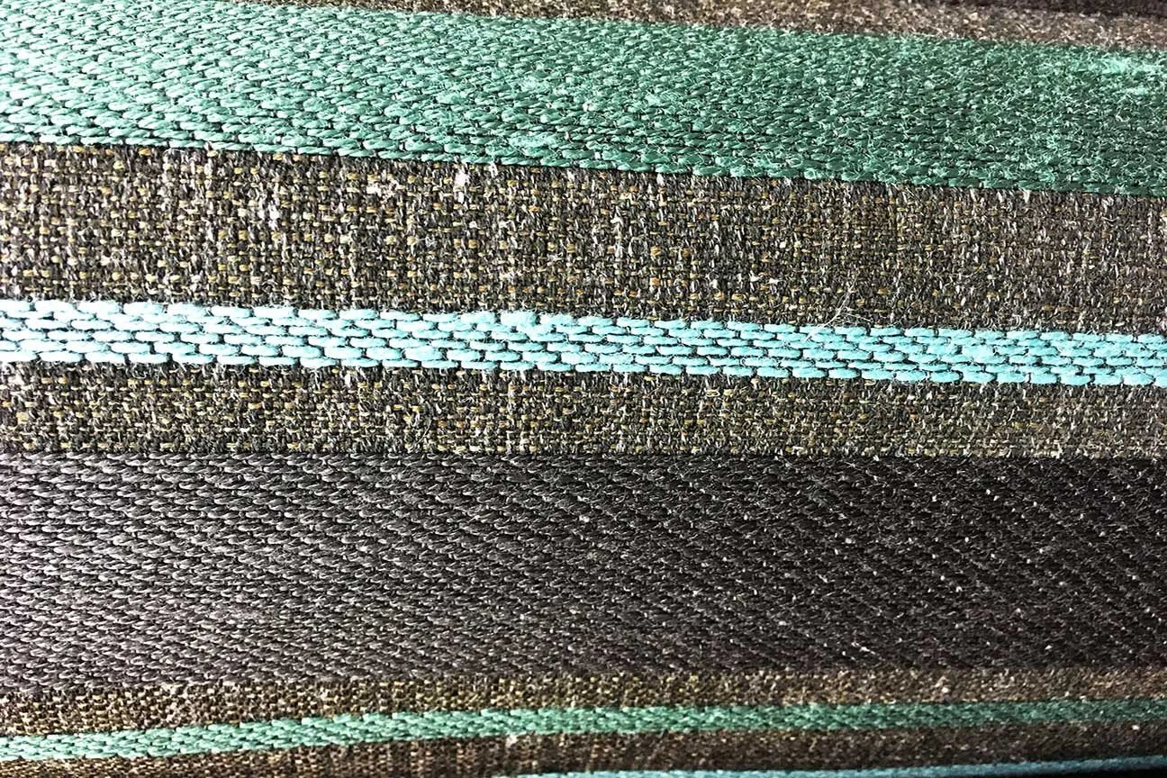 CJ: Tepanec Stripe Teal and Green Chenille Jacquard