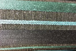 CJ: Tepanec Stripe Teal and Green Chenille Jacquard