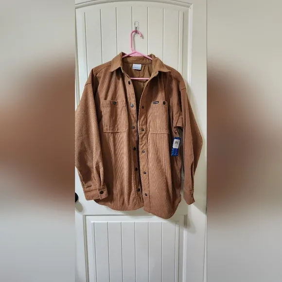 Columbia Women's Blue Point Creek Corduroy Shirt Jacket, Camel Brown, Small