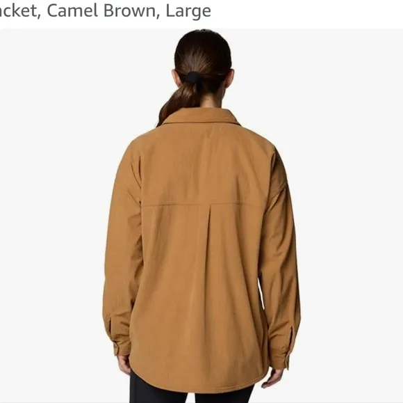 Columbia Women's Blue Point Creek Corduroy Shirt Jacket, Camel Brown, Small