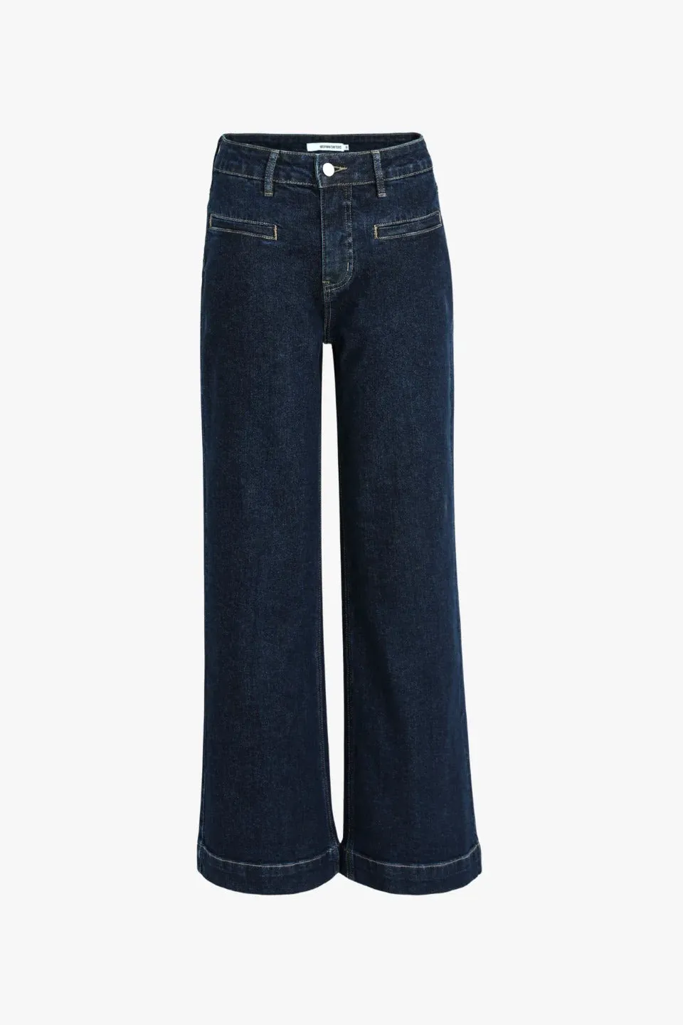 Concert Indigo Mid Rise Wide Leg Pocket Jean