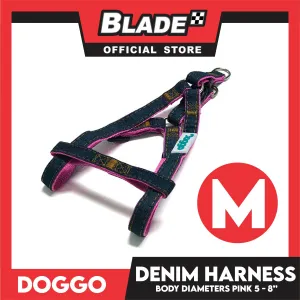 Doggo Denim Harness Medium Size (Pink) Harness for Dog