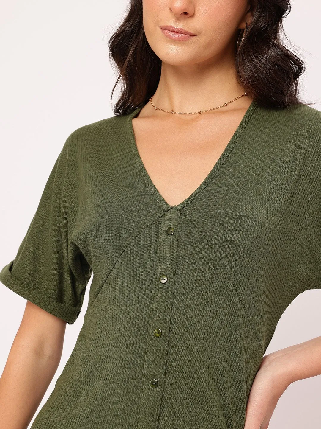 DressBerry Elegant Essense Ribbed Empire Dress