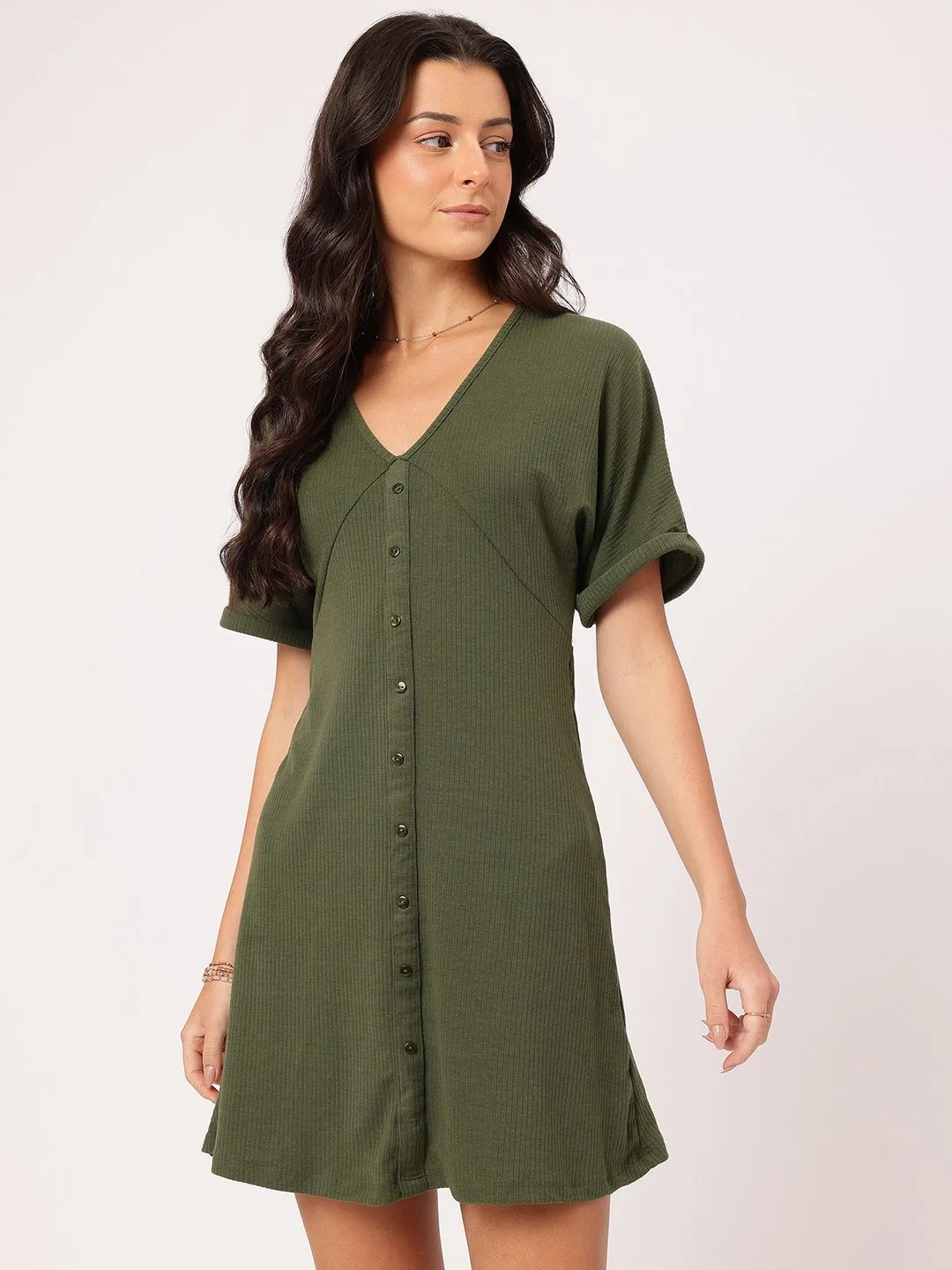 DressBerry Elegant Essense Ribbed Empire Dress