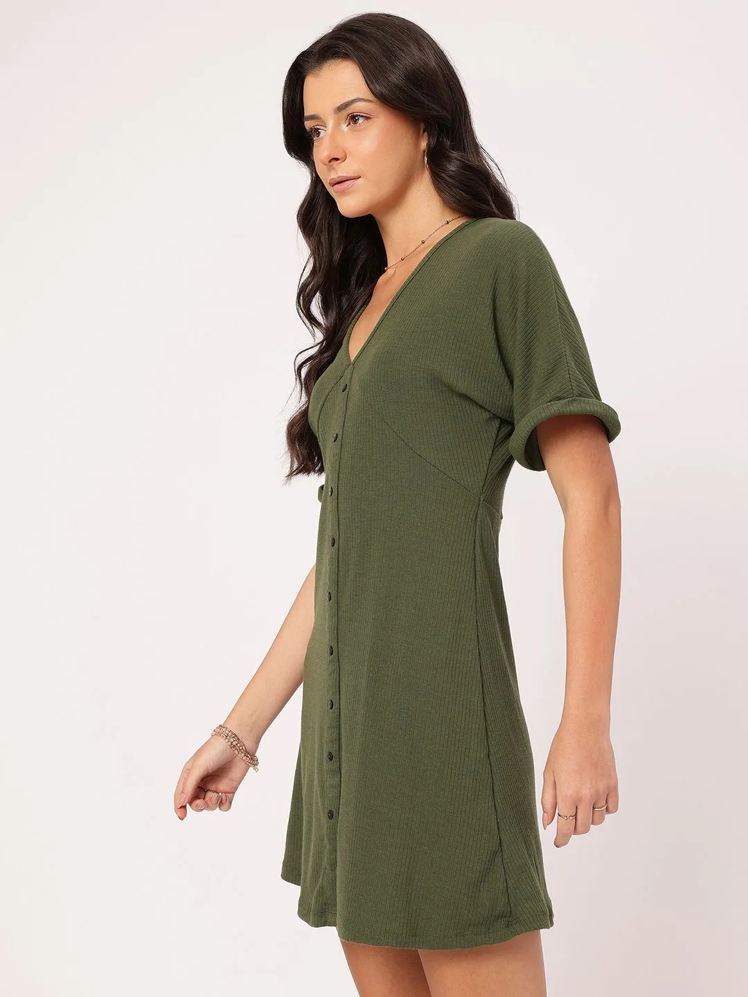 DressBerry Elegant Essense Ribbed Empire Dress