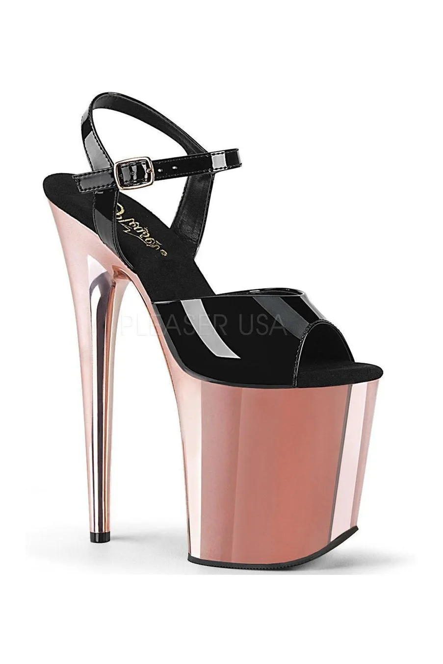 FLAMINGO-809 Platform Sandal | Black Patent