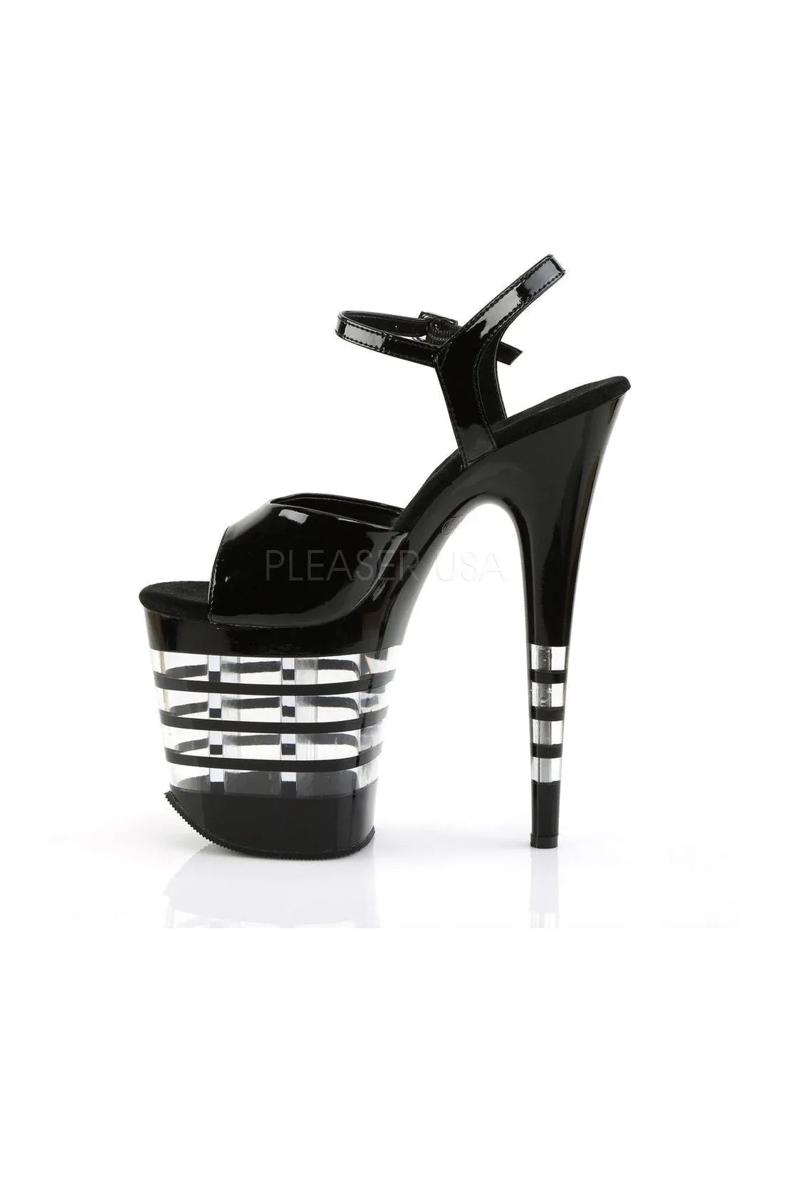 FLAMINGO-809LN Platform Sandal  | Black Patent