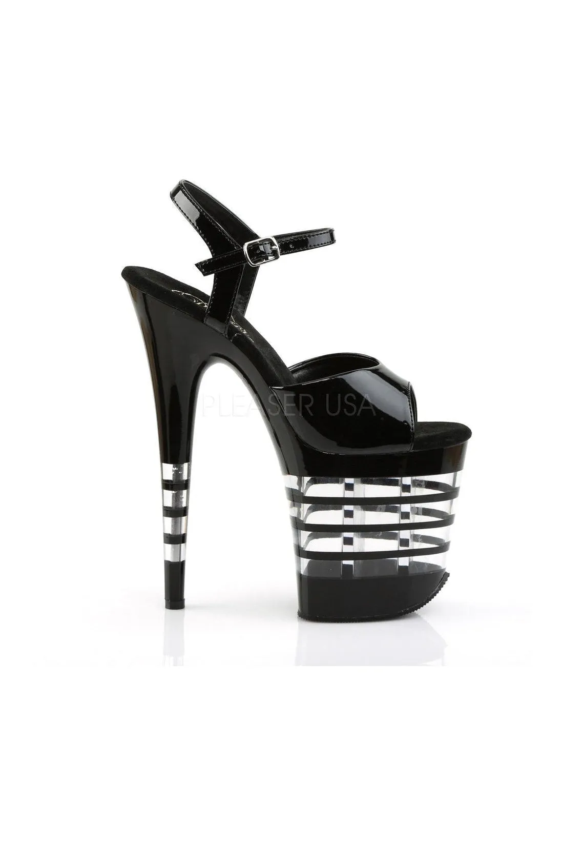 FLAMINGO-809LN Platform Sandal  | Black Patent
