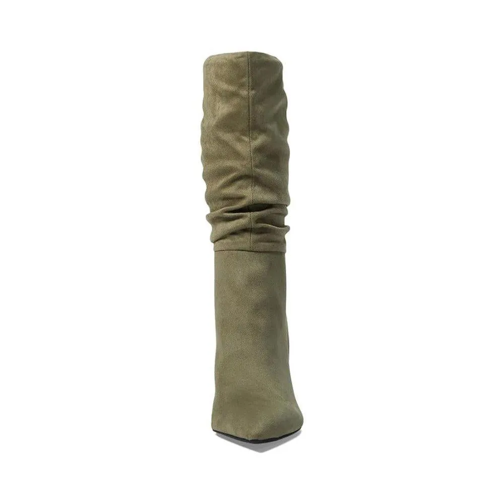 Galley Green Slouchy Heeled Booties