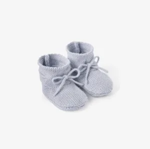 Garter Knit Baby Booties {Pale Blue}