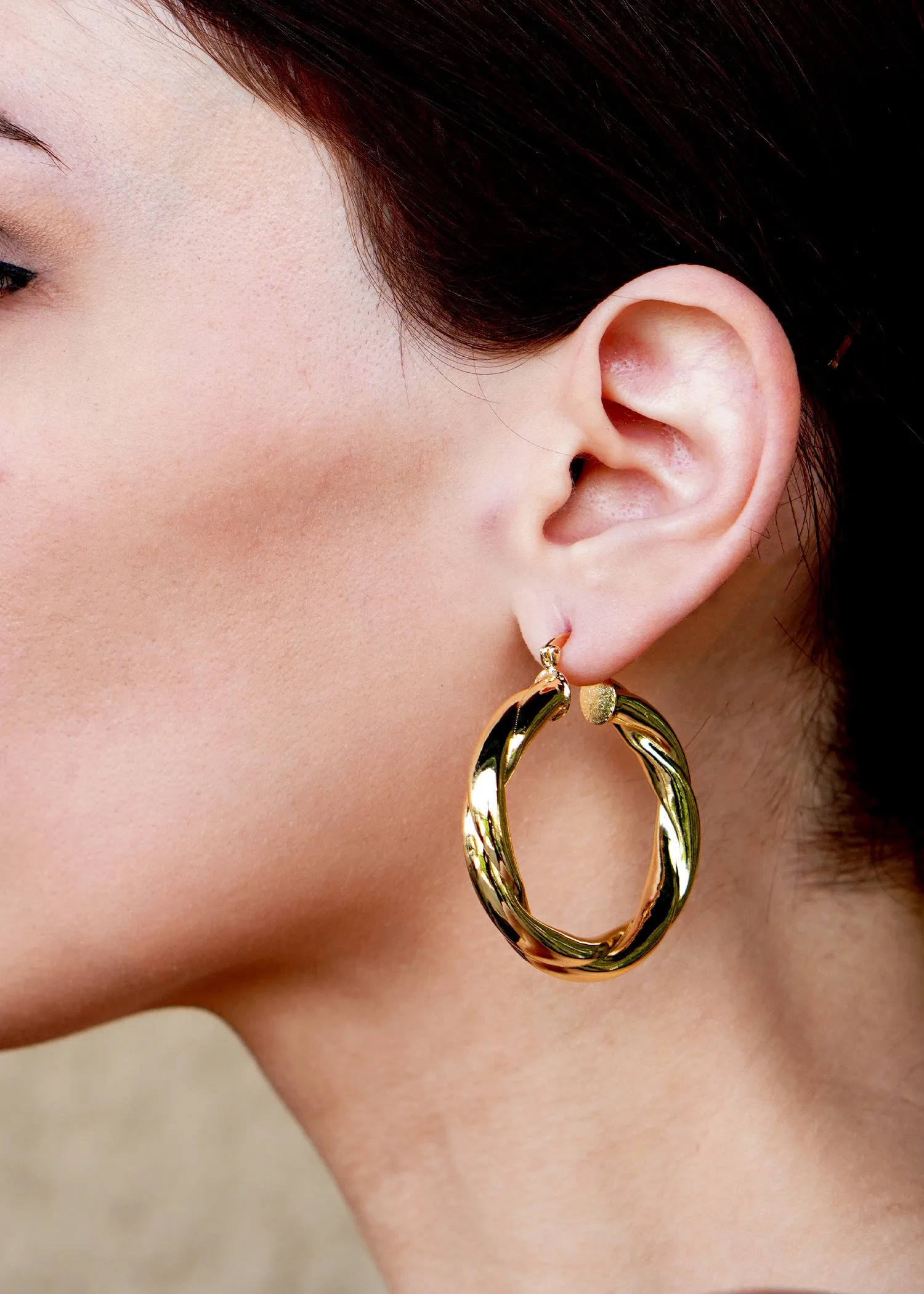 Gold Plated Rope Hoops