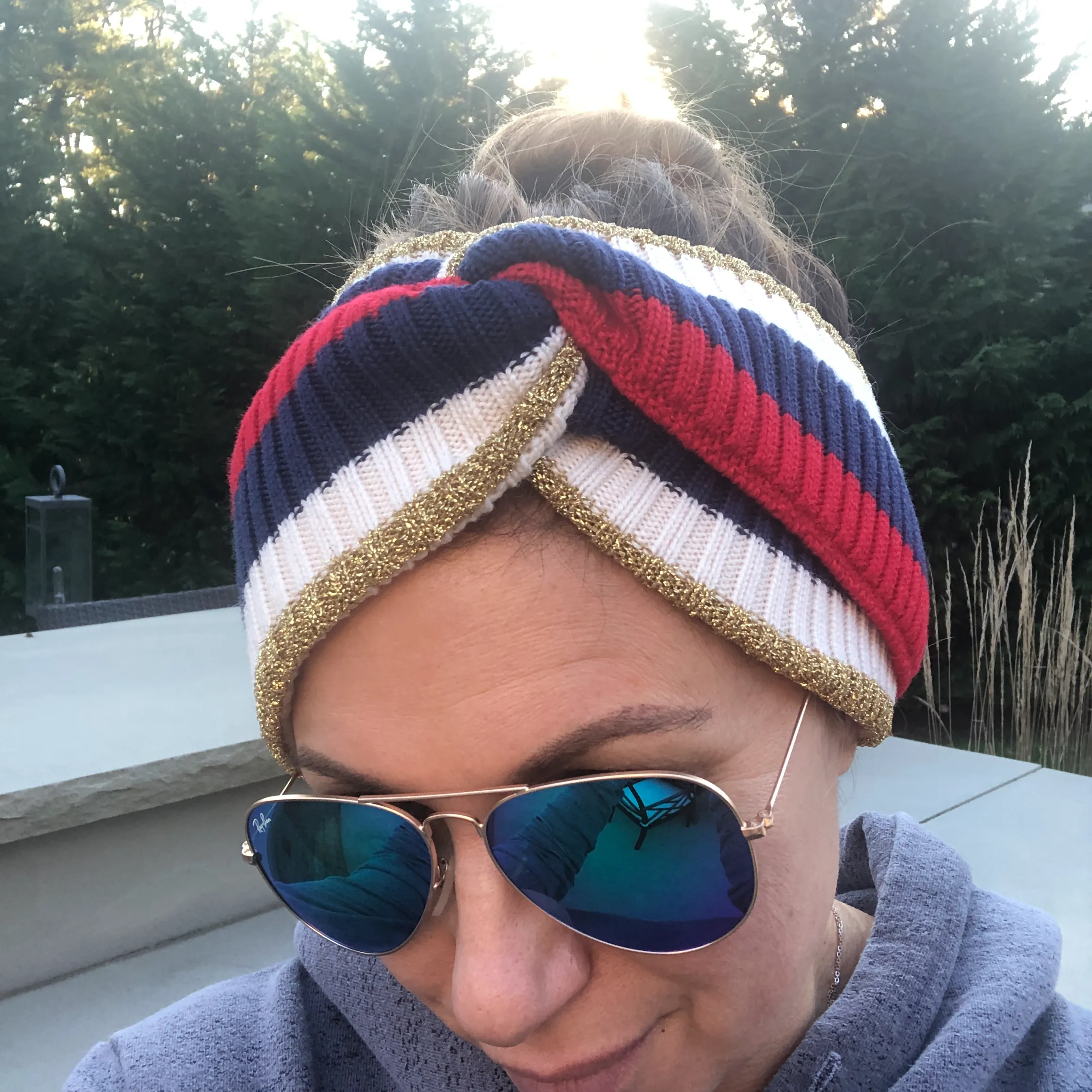 Gucci Woven Indilus Headband in Red and Ivory