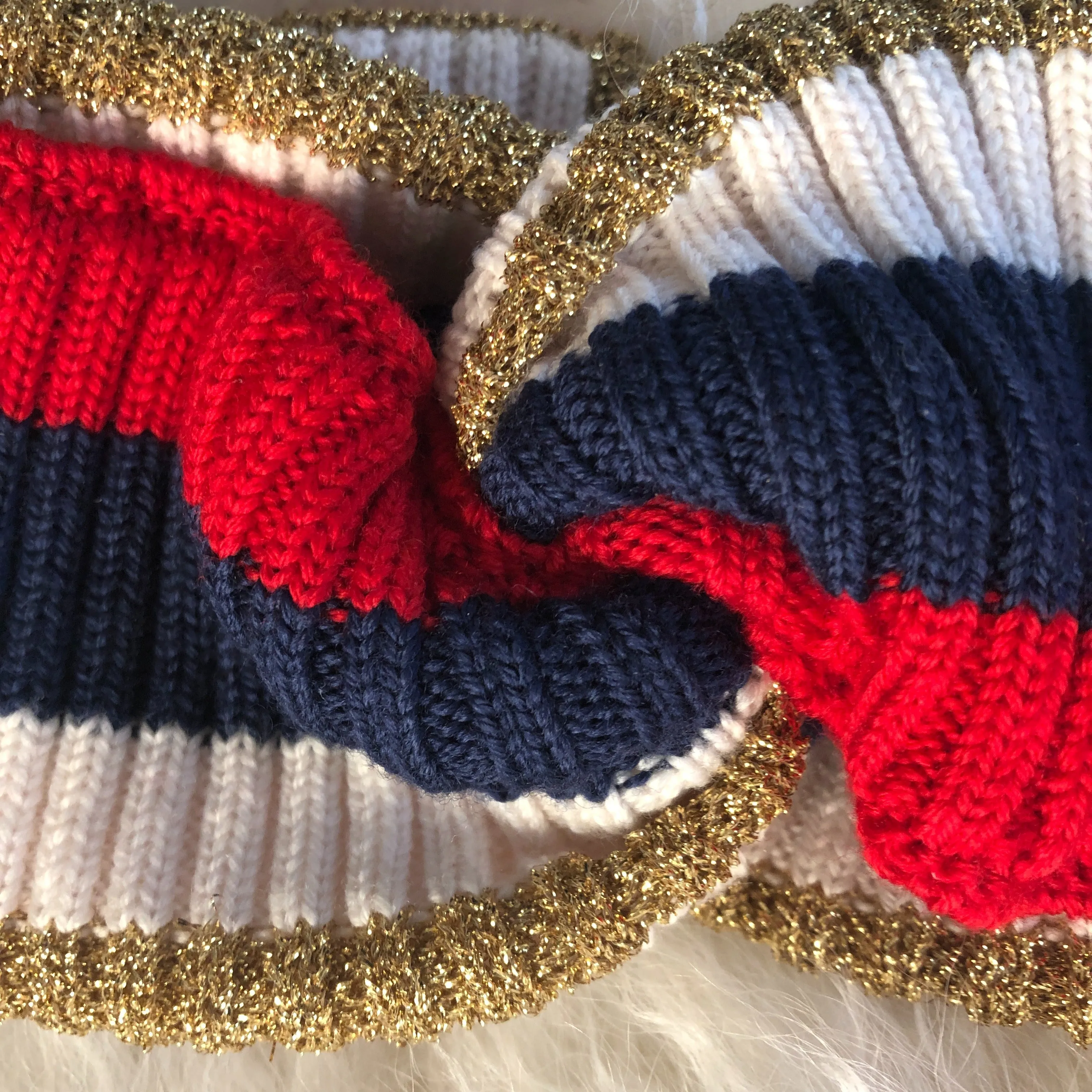 Gucci Woven Indilus Headband in Red and Ivory