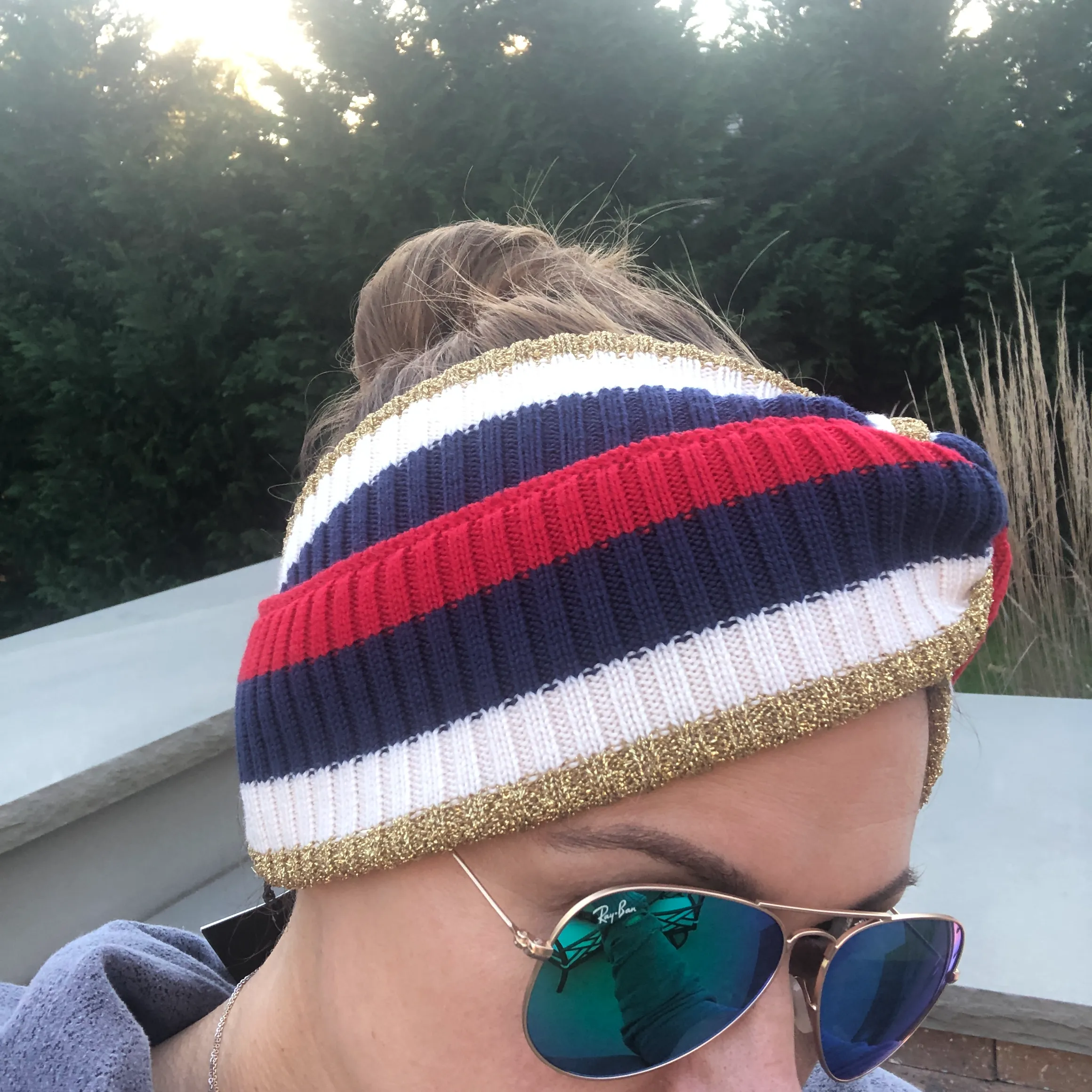 Gucci Woven Indilus Headband in Red and Ivory