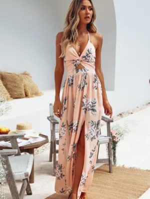GYPSY GIRL - Halter V-neck Chiffon Beach Dress