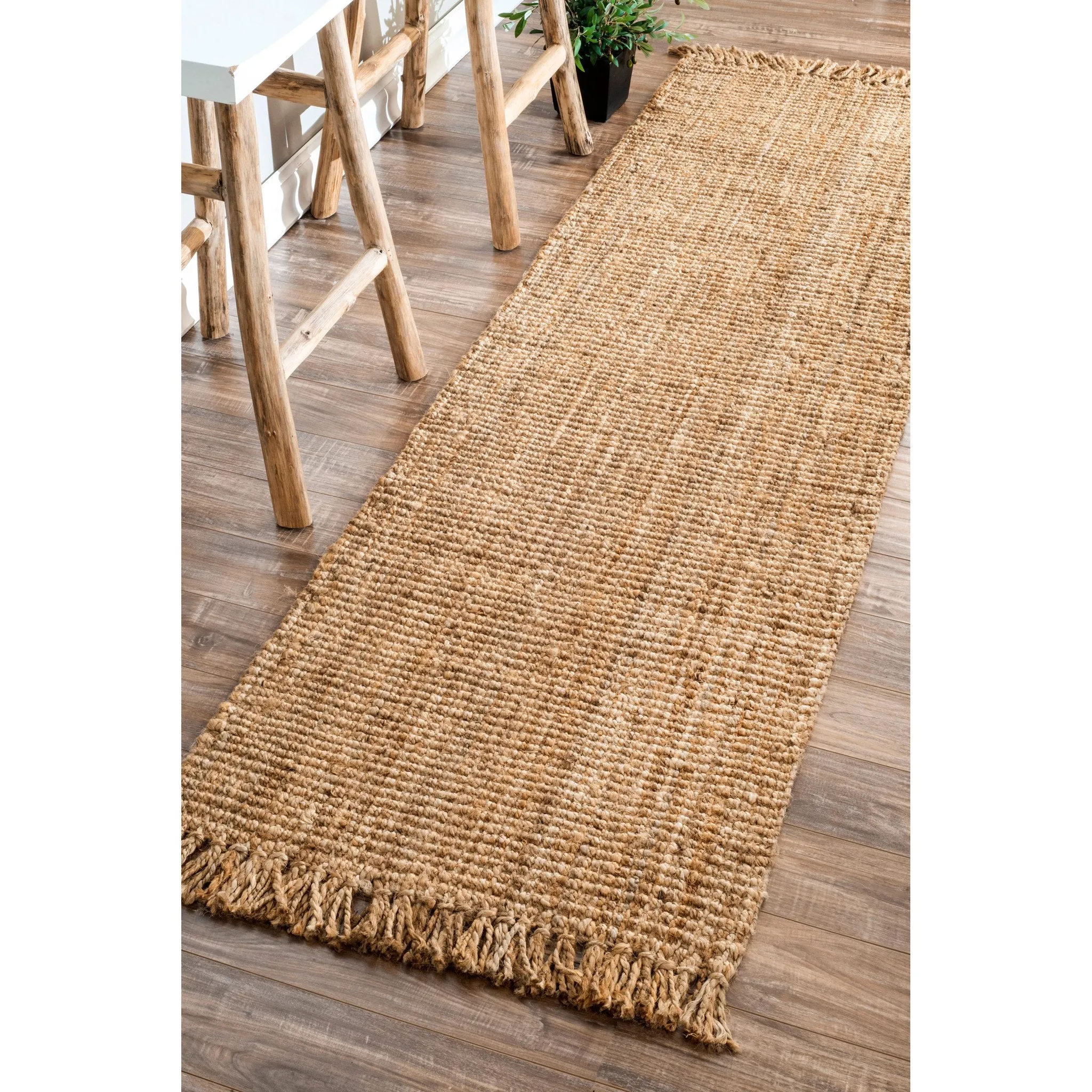 HAND WOVEN CHUNKY LOOP JUTE GREY