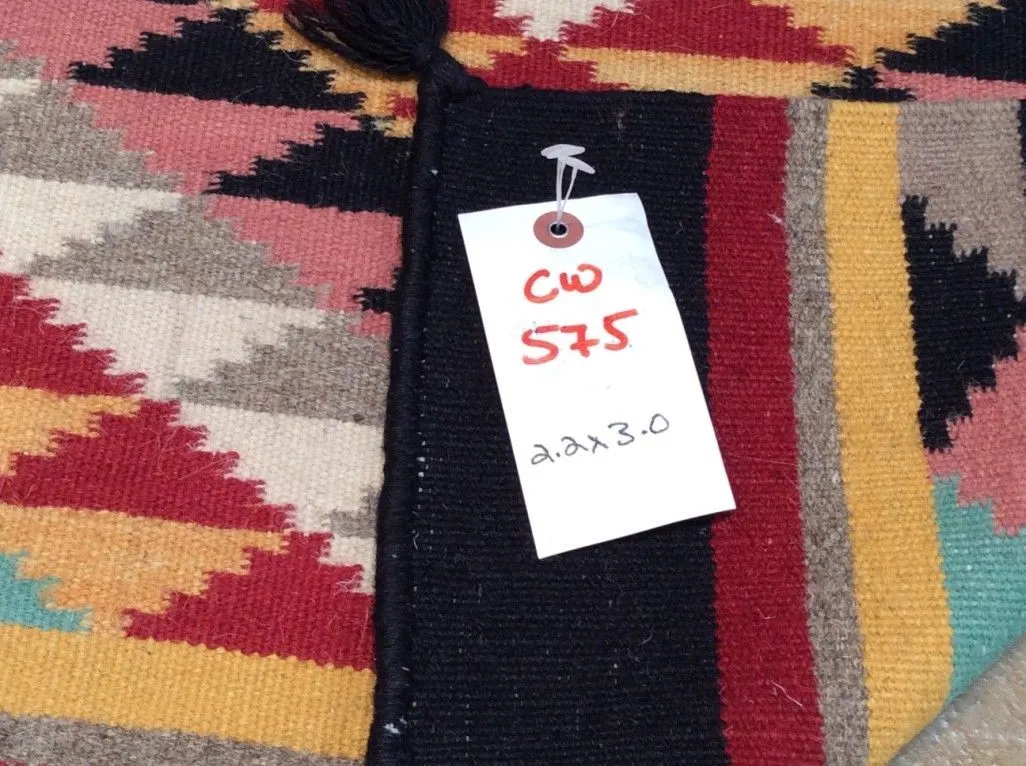 Hand-Woven Fine Southwestern Design Handmade Wool Rug (Size 2.2 X 3.0) Brrsf-1725