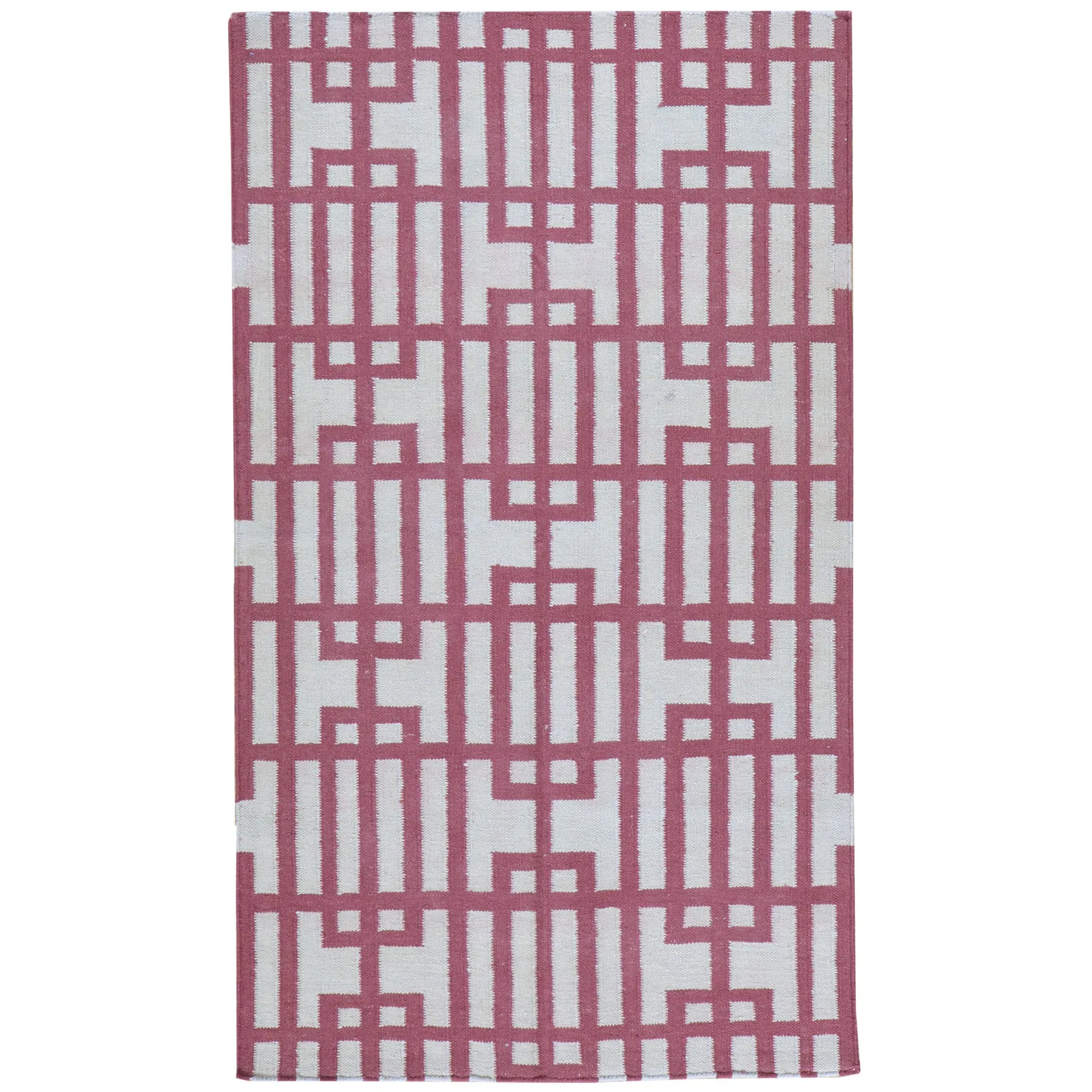 Hand-Woven Modern Reversible Dhurrie Kilim Handmade Wool Rug (Size 3.0 X 5.2) Brral-5115