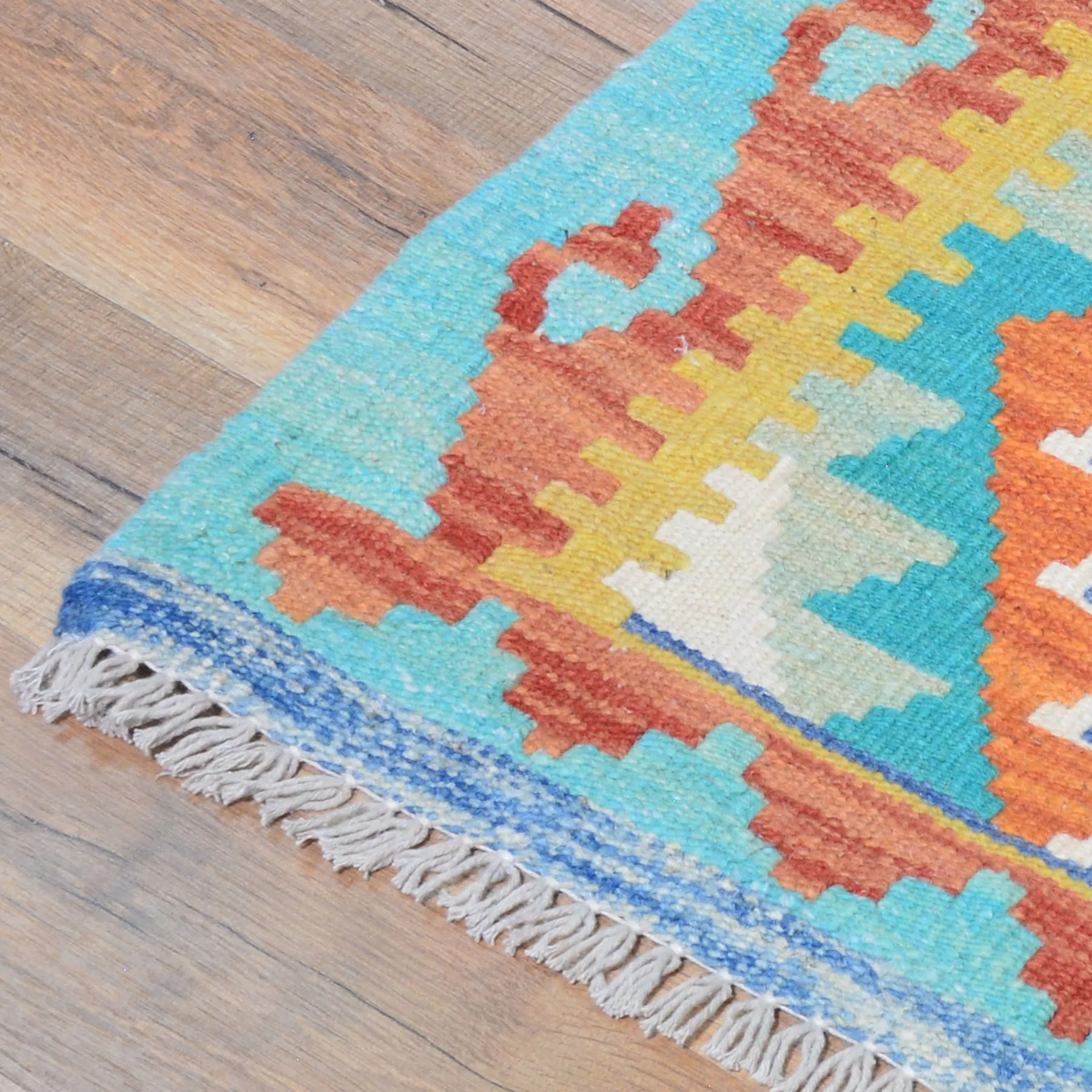 Hand-Woven Southwestern Design Kilim Handmade Wool Rug (Size 2.0 X 2.10) Cwral-9453