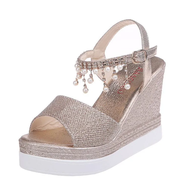 High-heeled platform sandals