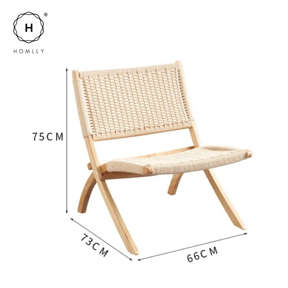 Homlly ika Rattan Woven Folding Recliner Chair